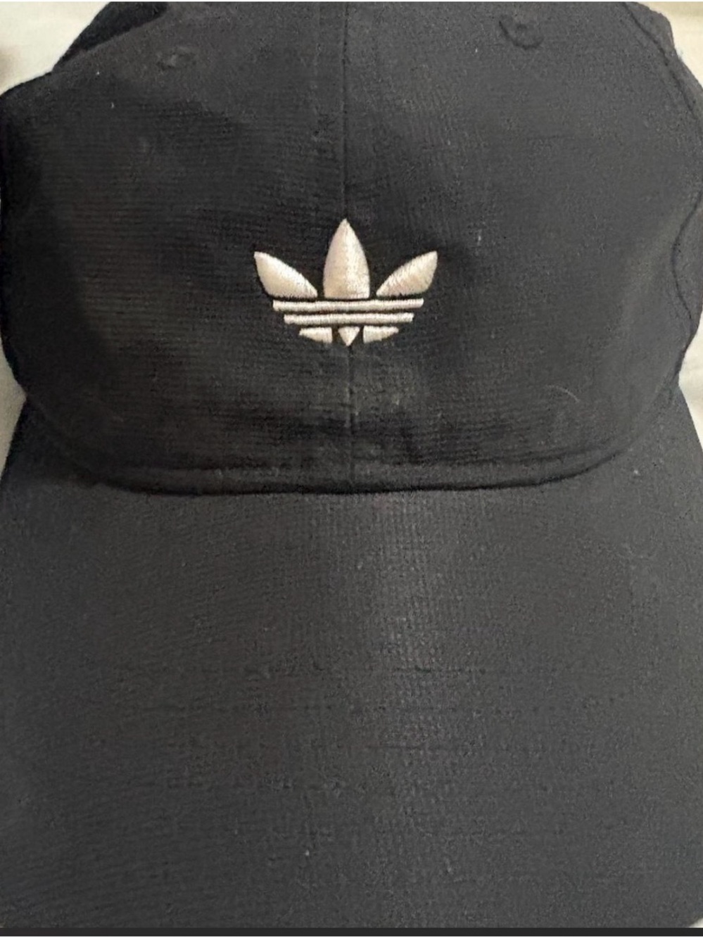 adidas Black Baseball Cap with White Trefoil Logo
